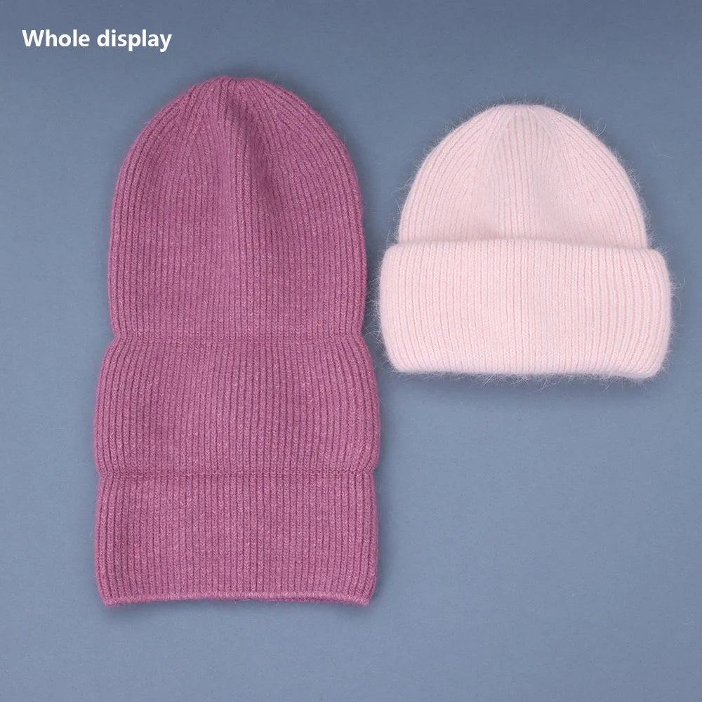 2022 new  Winter Hat Real Rabbit Fur Winter Hats For Women