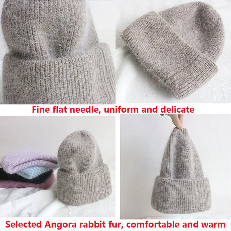 2022 new  Winter Hat Real Rabbit Fur Winter Hats For Women