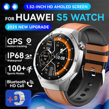 2025 New GUHUAVMI GT5 Pro Smart Watch Men HD AMOLED Screen GPS Motion trajectory HeartRate Bluetooth Call 1.52" SmartWatch IP68