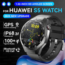 2025 New GUHUAVMI GT5 Pro Smart Watch Men HD AMOLED Screen GPS Motion trajectory HeartRate Bluetooth Call 1.52" SmartWatch IP68