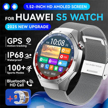 2025 New GUHUAVMI GT5 Pro Smart Watch Men HD AMOLED Screen GPS Motion trajectory HeartRate Bluetooth Call 1.52" SmartWatch IP68