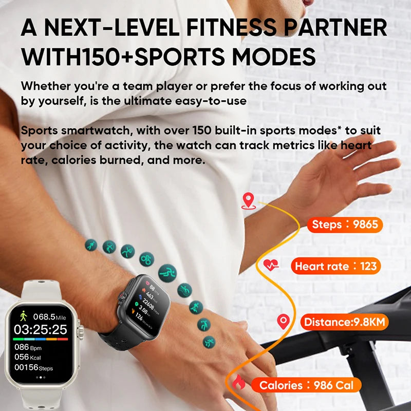 Watch Ultra 2 SE Men Women 1000mAh AMOLED Heart Rate 100+Sport Bluetooth Call GPS Track Waterproof Smart Watch For IOS Android